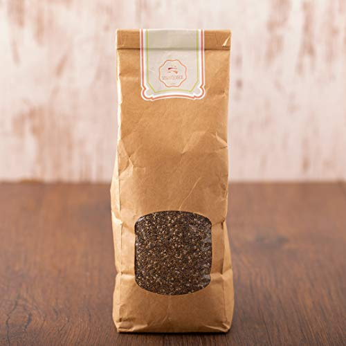 süssundclever.de® Bio Chiasamen schwarz | 1,0 kg | Salvia hispanica | plastikfrei und ökologisch-nachhaltig abgepackt | Chia