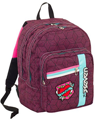 Seven S. P. A. Zaino Scuola Outsize Rebel Girl - Fuxia - 33 Litri - Power Bank Integrato