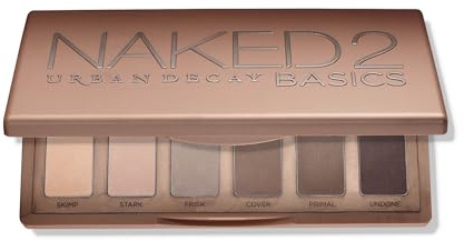 URBAN DECAY Naked 2 Basics Mini Eyeshadow Palette - 6 Matte Neutral Shadows, Long-lasting Wear, Multi-Use Powder for Eye, Contour, Brows, Ultra-Blendable Cool-Tone Shades, Travel Makeup with Mirror