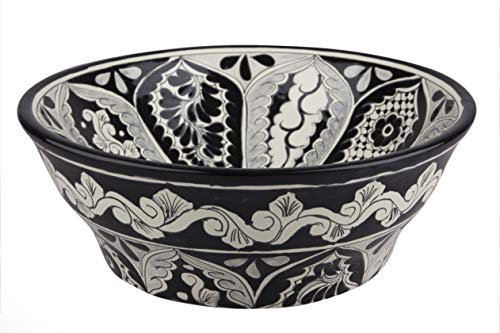 Atalaya - Talavera mexikanisches Waschbecken - Cerames | Aufsatzwaschbecken 40,5 x 15 cm | Waschschale aus Mexiko für Badezimmer, rustikale Küche