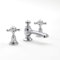 Milano Elizabeth Traditional 3 Tap-Hole Basin Mixer Tap Crosshead Handles - Chrome White