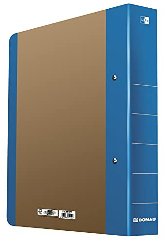DONAU LIFE 3835001FSC-10 Ringbuch Blau A4/5cm | 2-D-Ring-Mechanik Abgerundeten Ecken Stabiler Pappkern Ring-Ordner Hefter | Aus 1,8 mm dickem Karton/ Pappe ideal für Büro und Schule | die FSC® Zertifi
