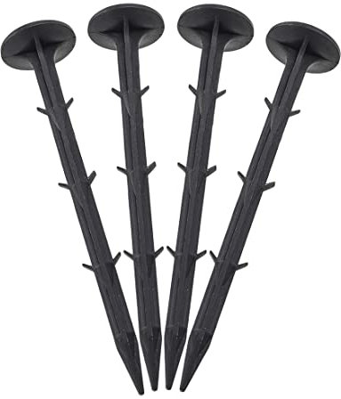 sourcing map 7.9(200mm) Plastique Pieux Ancres Clous Paysage pour Bords Bâches Pelouses Noir 40pcs
