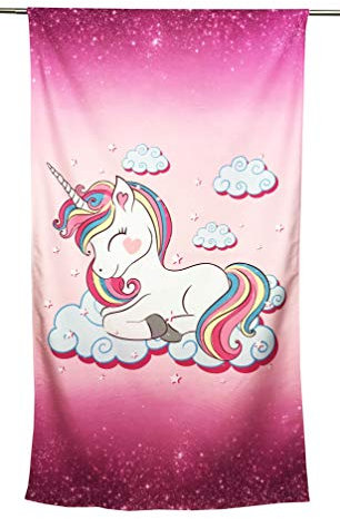 tex family Strandtuch aus Frottee, Einhorn, rosa, Größe groß, 90 x 170 cm