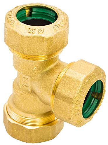 PE Rohr Verschraubung *MESSING Fitting Kupplung Winkel Klemmverbinder Muffe (T-Stück 40 mm)