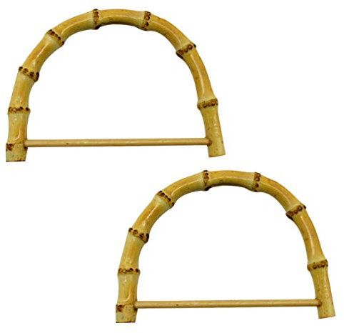 EXCEART 2pezzi Maniglie Bamboo Fatte Mano Manici D Bamboo Per Borse Fai Da Te Accessori Beige Per Borse