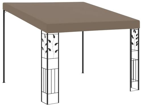 vidaXL Wand Pavillon Anbaupavillon Sonnenschutz Pergola Gartenpavillon Terrassendach Überdachung Gartenzelt Partyzelt 3x3x2,5m Taupe