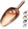 Berglander Cuchara para hielo de acero inoxidable color oro rosa 6 oz, chapa de cobre y titanio, para máquina de hielo, multiusos, para dulces, bodas, cocina, bar, fiestas, mascotas, perros