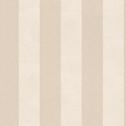 Stripes Wallpaper Wall Profhome 372713-GU Non-Woven Wallpaper Slightly Textured with Stripes Glittering Beige Gold Cream 5.33 m2 (57 ft2)