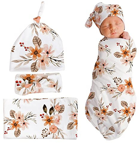 LICHENGTAI Baby Pucksack mit Mütze, Baby Pucktücher Pucktuch Neugeborenenwickel Baby Hut Stirnband Anti Rrschrecken Baby Pucksack Wickeldecke für Neugeborene Jungen Mädchen
