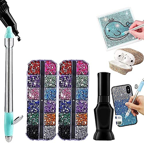 Yagerod Diamant Stickstift, Kristalle Stickstift, Kristalle 12-Tool für Kunst und Handwerk, Blingal DIY Diamant-Stickstift, Diamant-Malstift, Stickerei-Zubehör-Set (1set)
