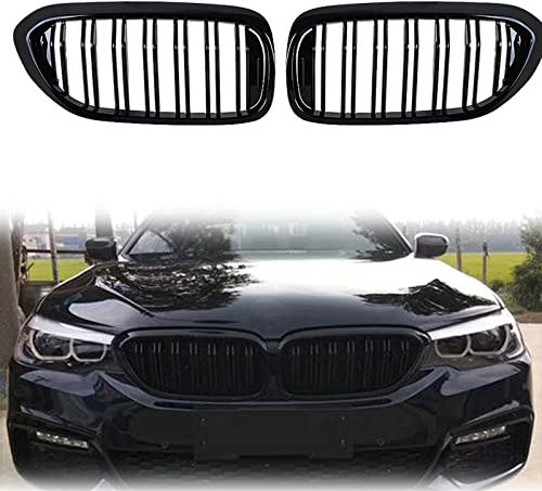 Frontstoßstangengrill Für BMW 5er M5 G30 G31 520i 530i 540i 2016-2019 ABS 2-Lamellen-Nierengitter In Glänzend Schwarz Zubehör (Color : Gloss black)