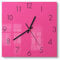 DEQORI Glasuhr | 30x30 cm | Unifarben - Rosa | ausgefallene leise Design Uhr aus Glas | Wanduhr für Wohnzimmer & Küche | Moderne Hingucker Uhr für die Wand
