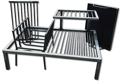 Luxus Argentinischer Grill mit abnehmbaren Eisenmodulen + Kohlenbecken Eisen Argentinien Grill - BBQ Parrilla Asado Sor Pampa Grill