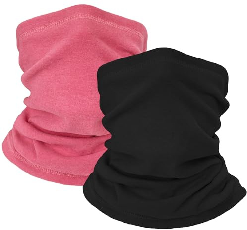 ehsbuy Tour De Cou Femme Cache Cou Homme Moto Hiver Thermique Snood Dames Écharpe Pour Le Visage Cyclisme Course Équitation 2 Pack - Réglable