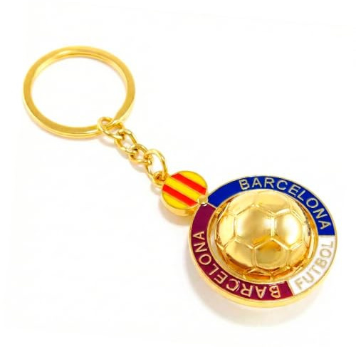 Porte-clés football Barcelone avec drapeau de Catalogne et ballon - Cadeau original pour les fans de l'équipe Blaugrana