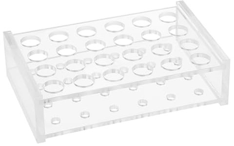 OLYCRAFT 24 Sockel Acryl Transparentes Reagenzglasgestell Transparentes Acryl Testhaltergestell Zentrifugenröhrchenhalter Laborständer Für 1.5ml 2ml Reagenzgläser Chemielabor - Loch: 11mm 5mm