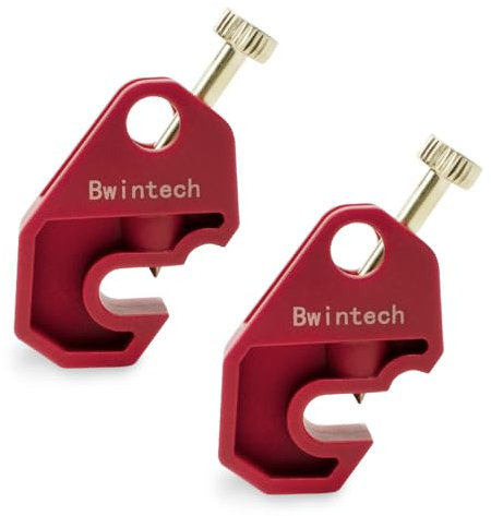 Bwintech 2 Pcs Red Miniature Circuit Breaker Lockout with Screw, Standard Air Switch, for Power Isolation