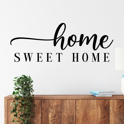 GRAZDesign Sprüche Wandtattoo Home Sweet Home Wohnzimmer, Flur Wandaufkleber Deko für Wand, Schrank, Tür - 106x40cm / schwarz