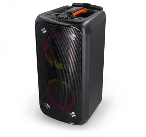 Nedis Bluetooth-Party-Lautsprecher - max. Batteriespielzeit: 5 Std - 240 W - Tragegriff - Partylicht - Equalizer - Orange/Schwarz