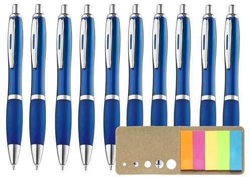 Libetui Pack 10 Stück ergonomische Kugelschreiber Blau blauschreibend rutschfeste Griffzone Großraumine Blau Kuli Haushalt Büro Praxis Schule Kulis Blau ballpoint pen