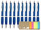 Libetui Pack 10 Stück ergonomische Kugelschreiber Blau blauschreibend rutschfeste Griffzone Großraumine Blau Kuli Haushalt Büro Praxis Schule Kulis Blau ballpoint pen