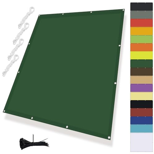 MENGH Sonnenschirm Segel,Sonnenschutz Garten mit Seil,Sonnensegel Wasserdicht mit ösen,Sonnenschutz Windschutz Balkon Terrasse 95% Uv-Schutfür Gartenanlagen, Camping und Freizeit Dunkelgrün 2.5x3.5m