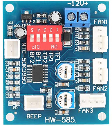 Geschwindigkeitsregler-Lüftermodul, Eigenständige Lüftersteuerung, DC 12 V 4-Draht-Thermostat, PWM-Controller Lüftergeschwindigkeitsregler mit Sensor, Lüftersteuerung Vierdraht