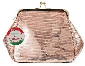 Michelle Moon - Pochette Donna Elegante Beige per Matrimoni, Feste ed Eventi | Clutch Donna Cerimonia, Ideale come Borsa Elegante Donna Cerimonia Paiettes; Borsa a Mano Donna per Occasioni Speciali