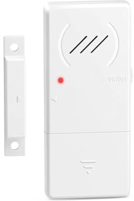 ZEXMTE Refrigerator Alarm - 60 Second Time Delay, 90dB Loud, Ultra-Slim Wireless Fridge Alarm with Door Open Delay