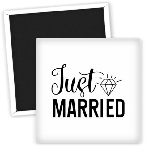 Just Married Kühlschrankmagnet - Hochzeitsdeko Geschenkidee - Hochzeit Magnete - Brautpaar Magnet - Langlebige Kühlschrankmagnete - Kreative Hochzeitsgeschenke - Magnetische Erinnerungen