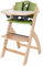 Abiie Beyond Junior Wooden High Chair with Tray - Adjustable and Convertible High Chair for Babies and Toddlers - 6 Months to 250 Lb - Water Resistant - Natural Wood with Olive Cushion