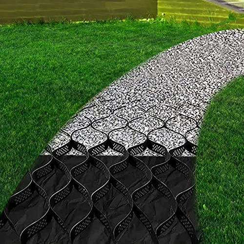 ROBAUN Garten-Stützmauergitter, 5,1 cm hoch, Kiesgitter, Bodengitter, Stabilisatorgitter, Pflastersteine für Auffahrt, Weg, Terrasse, Parkplätze, skalierbare Bodenpflasterformen, durchlässig (4 x 7 m)