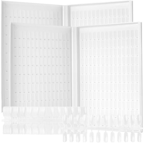 FUNSUEI Lot de 2 livres d'affichage de 308 couleurs de vernis à ongles, avec 720 pointes d'ongles, livre de présentation pour les salons de nail art, blanc, 38 x 25 x 2,5 cm