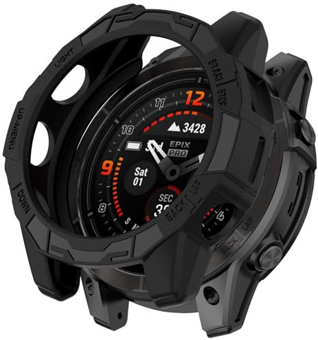 Tuocal 2 Stück Hülle Kompatibel für Garmin Epix Pro Gen 2 51mm/Fenix 7X Pro Schutzhülle, Flexibles TPU Displayschutz Case 360° Rundum Kratzfest Abdeckung Ultradünne Schutz Gehäuse, Schwarz