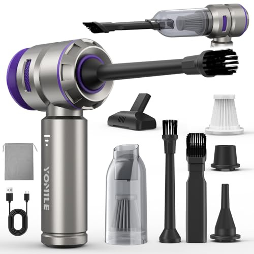 Yomile Electric Air Duster - 2 in 1 210000RPM Brushless Air Duster and Car Vacuum Cleaner 21000PA 9000mAh Battery Air Blower Cordless Handheld Vacuum Cleaner for Car, Office and Home