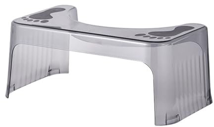 BAMFY Klohocker Verdickter Kunststoff Rutschfest Toilettenhocker Hockender Erwachsener Acryl Modern Kackhocker Für Badezimmer Toilette Trittschemel Für Fußstütze Hocker(Transparent Gray)