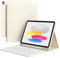 KVTVOU Case with Keyboard for iPad 11th Generation A16 2025, for iPad 10th Generation 2022 10.9 Inch, Four Corners Anti-Fall, Pencil Holder, Magnetic Bluetooth Classic Keyboard, Cream White