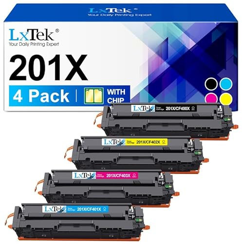 LxTek 201X 201A Schwarz Toner CF400X CF400A Kompatibel für HP 201X Schwarz für HP M277dw Toner Color Laserjet Pro MFP M277 M252dw M277n M274n M252n M252 M277c6 (Schwarz, Cyan, Gelb, Magenta)