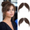 MY-LADY Pony Haarteil 100% Remy Clip in Pony Echthaar, Mittelseitenteil Haar Topper One Piece Clip in Pony Fringe Acht Charakter Human Hair for Frauen Farbe Mokkabraun