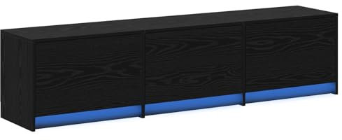 vidaXL TV-Schrank Schwarz Eichen-Optik 162,5 x 34 x 40 cm, Wohnzimmer, rechteckiger Stauraum, Moderne Medieneinheit, minimalistisches Möbelstück, schicker Organizer