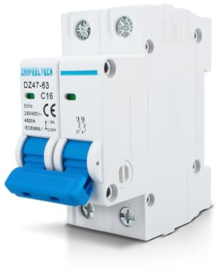 Innfeeltech 1 PC 16 Amp courant 230V disjoncteurs en miniature MCB double pôle pour le montage de rail DIN