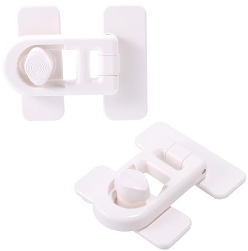 Lyreh 2pcs Baby Toilet Locks, Plastic Universal One-Handed Operation Toilet Lid Safety Lock for Baby Toddler Child Providing Invisible Protection Easy Installation No Tools Needed(White)