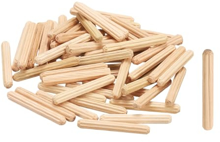 sourcing map Lot de 50 chevilles droites cannelées en bois - 4 mm x 30 mm - Pour travaux manuels, meubles, bricolage