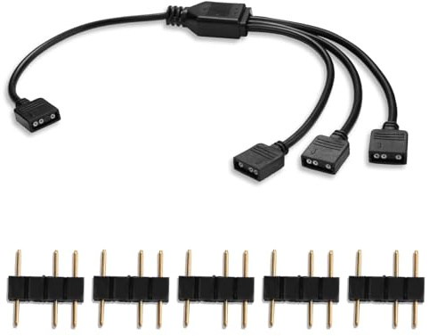 ARGB Splitte Binghe ARGB Hub Erweiterungskabel, 5V 3 Pin 1zu 3 Splitterkabel Lüfter Verlängerungskabel, RGB Anschluss Verlängerungskabel für Motherboards für Lüfterbeleuchtungsanschluss
