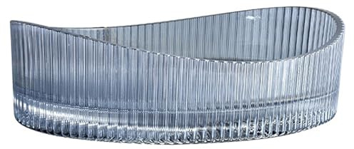 ZYCDP Lavabo Sobre Encimera Cristal Ovalado Lavabo de Vidrio de Baño 500 X 375 X 140 mm Azul Cristal