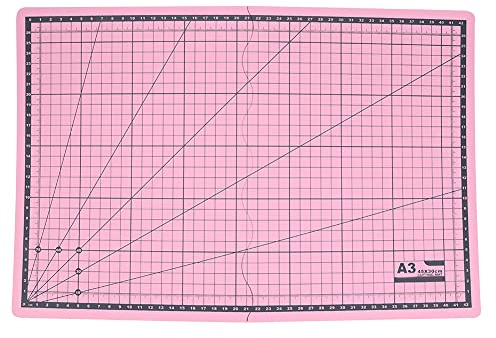 ANKROYU Faltbare A3-Schneidematte, selbstheilende PVC-Schneideunterlage mit weißem Kern, Bastel-Schneideunterlage für DIY-Kunstprojekte und Bürogebrauch, 45 cm x 30 cm (A3 rosa faltbar)
