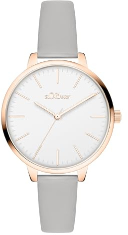 s.Oliver Damenuhr - 34 mm - Moderne, alltagstaugliche, analoge Armbanduhr mit Quarzwerk - 3 ATM wasserdicht - Kratzfestes Mineralglas - hoher Geschenkidee