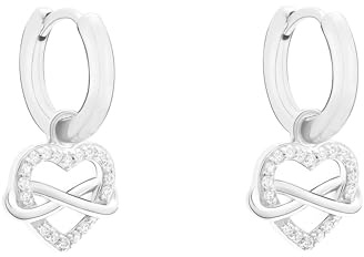 s.Oliver Damen Schmuck – Ohrstecker und Creole aus 925 Silber mit Herz-Infinity Design – Alltagstauglich, Elegant & Zeitlos – Perfekte Geschenkidee