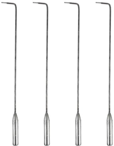 DIYEAH 4pcs Fire Poker, Stainless Steel Stove Fire Hooks for Roasting Stove and Home Use, Anti-scalding Handle, BBQ Ash Removing Hook for Cleaning and Barbecue Random Color